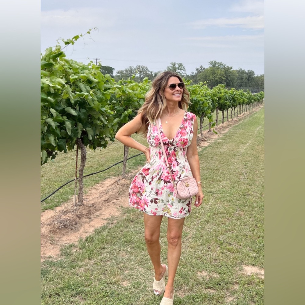 Abercrombie and fitch floral deep plunge dress
